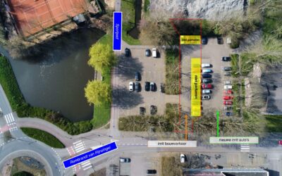 Nieuwe ingang bouwterrein Rembrandt van Rijnsingel